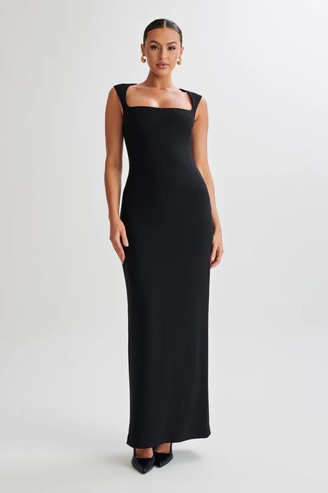 Black Dresses - Shop Online | MESHKI US Crepe Maxi Dress, Spring Wedding Guest Dress, Dresses Date Night, Date Night Dresses, The Invisible, Crepe Dress, Orange Dress, Women Clothing Boutique, Dress C