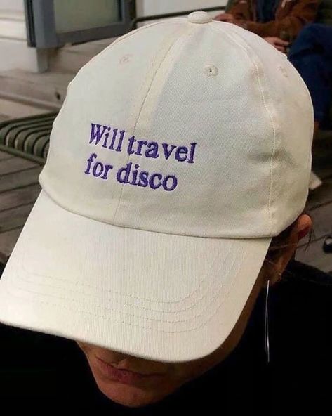 Will Travel for Disco Hat Trendy Baseball Cap Festival - Etsy Trendy Caps, Italo Disco, Retro Hats, Music Festival Outfit, Trendy Hat, Tumblr Aesthetic, Disco Party, Rave Wear, Cool Hats