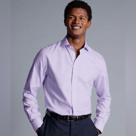 Nwt - Charles Tyrwhitt Lilac Purple Spread Collar Non-Iron Henley Weave Slim Fit Shirt, Men’s Size 16/33”. Product Description: Crafted From Lightweight Pure Linen A Naturally Breathable Fabric That Absorbs Moisture And Helps You Stay Cool. We've Cut This Shirt To A Slim Fit For A Streamlined Finish, And A Garment Wash Gives It A Pleasingly Soft Feel. Product Details: Spread Collar Mitred Button Cuff With Two Buttons Extra Slim Fit: Back Darts And Pleats Long Sleeve Non-Iron Materials: 100% Cott Weave Dress, Lavender Shirt, Charles Tyrwhitt Shirt, Morning Suits, Italian Suit, Cutaway Collar, Charles Tyrwhitt, Purple Shirt, Lilac Dress