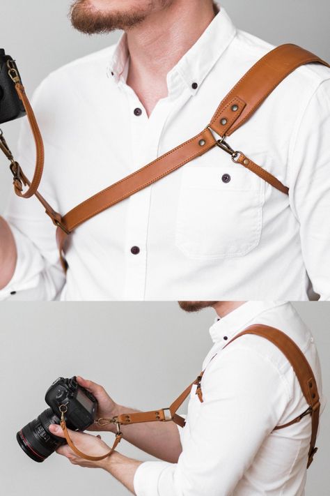 Leather Camera Strap Camera Sling Strap Photographer Gift - Hitcher Solo Leather Camera Strap Pattern, Leather Camera Harness, Camera Strap Pattern, Camera Harness, Diy Camera, Leather Camera Strap, Photographer Gifts, Camera Straps, Leather Harness