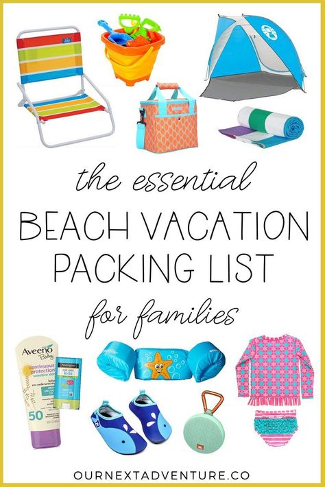 Take the hassle out of planning your beach getaway with our free printable beach vacation packing list! #familytravel #traveltips #beachvacation #packinglist #printable // Family Travel | Travel with Kids | Beach Vacation | What to Pack | Printable Beach Packing List | Vacation Checklist | Beach Vacations for Families | Spring Break Destinations | Summer Travel Spring Break Destinations Families, Summer Travel Packing, Vacations For Families, Beach Packing List, Family Spring Break, Beach Vacation Packing, Beach Vacation Packing List, Vacation Checklist, Vacation Packing List