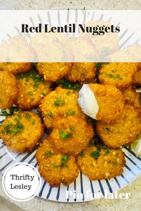 Easy Red Lentil Nuggets / Patties / Fritters - Thrifty Lesley Lentil Nuggets, Red Lentil Fritters, Red Lentil Patties, Lentil Patties, Lentil Ragu, Lentil Fritters, Red Lentils, Brown Sauce, Sweet Chilli Sauce