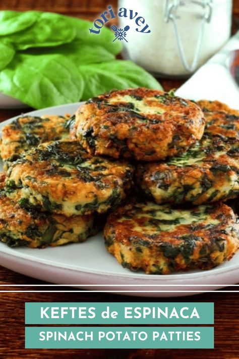 Vegetarian Patties, Hannukah Recipes, Vegetarian Patty, Spinach Potato, Matzo Meal, Potato Patties, Hanukkah Food, Jewish Food, Meatless Main Dishes