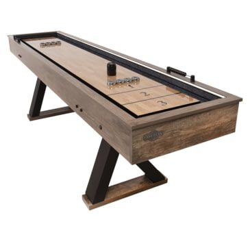 American Legend Kirkwood 9ft Light Up Shuffleboard w/ Bowling | 13% Off 4 Star Rating Free Shipping over $49! Game Room Tables, Shuffleboard Tables, Basement Games, Shuffleboard Table, Bowling Games, American Legend, Indoor Games, Grey Carpet, Basement Remodeling