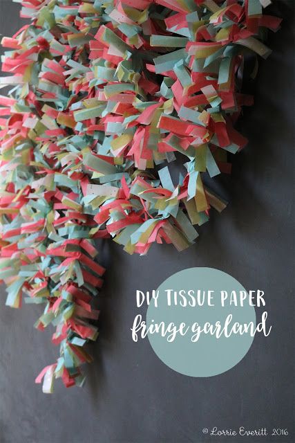 I know that most people are in the process of decorating for winter holidays right now but I just had to share this adorable DIY proj... Tissue Paper Fringe Garland, Decorating For Winter, Tissue Paper Fringe, Baby Shower Banner Girl, Paper Fringe, Tissue Garland, Fringe Garland, Tissue Paper Decorations, Tissue Paper Garlands