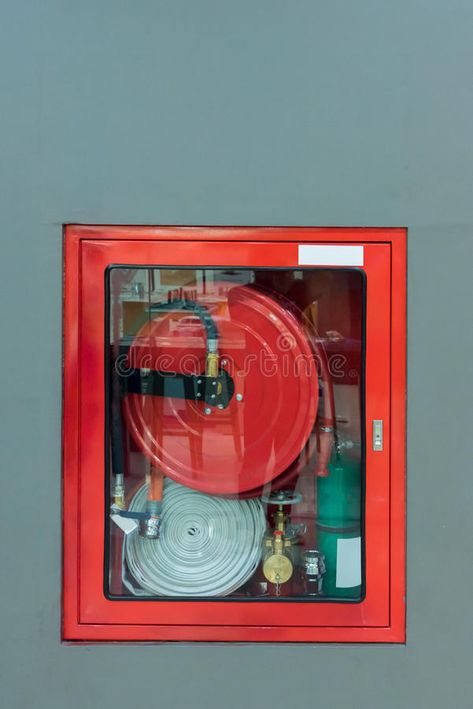 Cabinet Firehose. Hydrant with water hoses and fire extinguish equipment, Fire f , #AFF, #water, #hoses, #fire, #Cabinet, #Firehose #ad Fire Hose Cabinet Design, Fire Hose Cabinet, Fire Extinguisher Cabinets, Hose Cart, Fire Hose, Hose Reel, Fire Fighter, Vintage Graphic Design, Water Hose