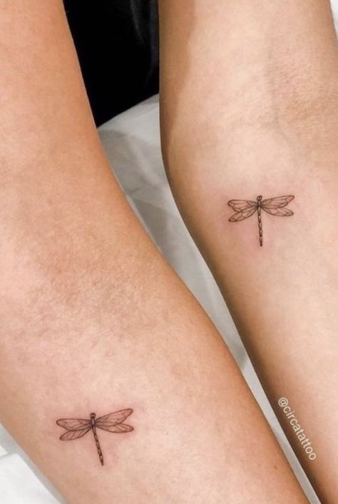 Arm Tattoos For Women Dragonfly, Dragonfly Tattoo Lower Back, 2 Dragonflies Tattoo, Minimal Dragonfly Tattoo, Dragonfly Tattoo Fine Line, Little Dragonfly Tattoo, Dragonfly Tattoo Minimalist, Small Dragonfly Tattoo For Women, Minimalist Dragonfly Tattoo