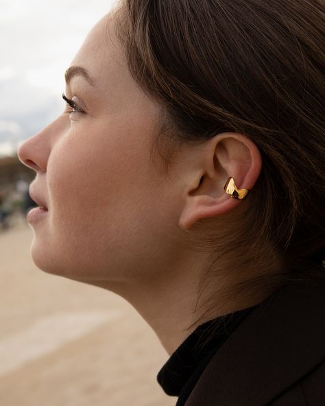 Perfectly Imperfect Band Ear Cuff in Gold Vermeil, Single - Mara Paris Unique Ear Cuffs, Paris Ring, Perfect Imperfection, Paris Jewelry, Sculptural Jewelry, French Jewelry, Gold Ear Cuff, Vermeil Jewelry, Keepsake Jewelry