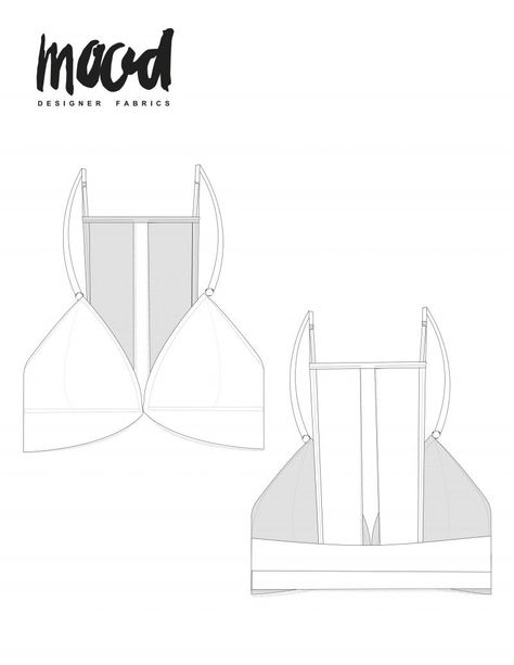 Free Bralette Sewing Pattern, Mood Sewciety, Mood Designer Fabrics, Bralette Pattern, Bra Hooks, Free Sewing Patterns, Sewing Lingerie, Free Sewing Pattern, Bra Pattern