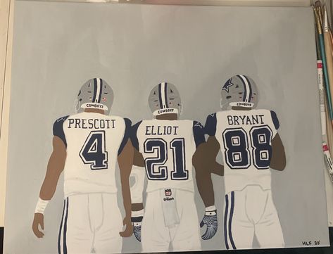 Easy dallas cowboy acrylic painting #prescott #elliot #bryant #cowboys #dallas #football #dallascowboys #painting Dallas Cowboys Wall Art, Football Acrylic Paintings, Dallas Cowboy Painting, Dallas Cowboys Painting Canvases, Football Painting Ideas, Dallas Cowboys Painting, Football Canvas Painting, Football Painting, Frat Formal