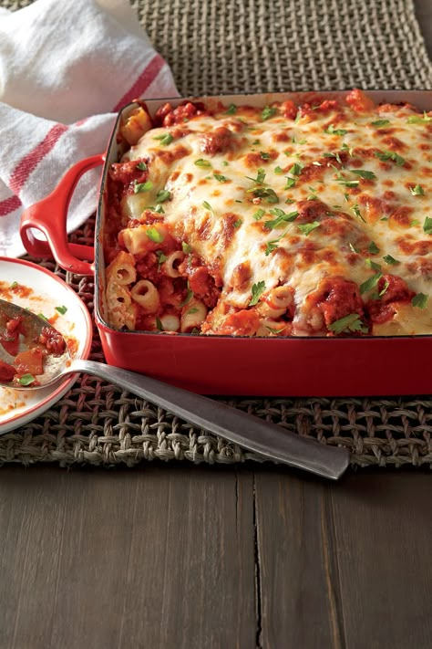 Baked Ziti with Sausage Savory Casserole, Baked Ziti With Sausage, Italian Casserole, Chicken Spaghetti Casserole, Southern Living Recipes, Healthy Videos, Baked Pasta Recipes, Recipes Casserole, Baked Ziti