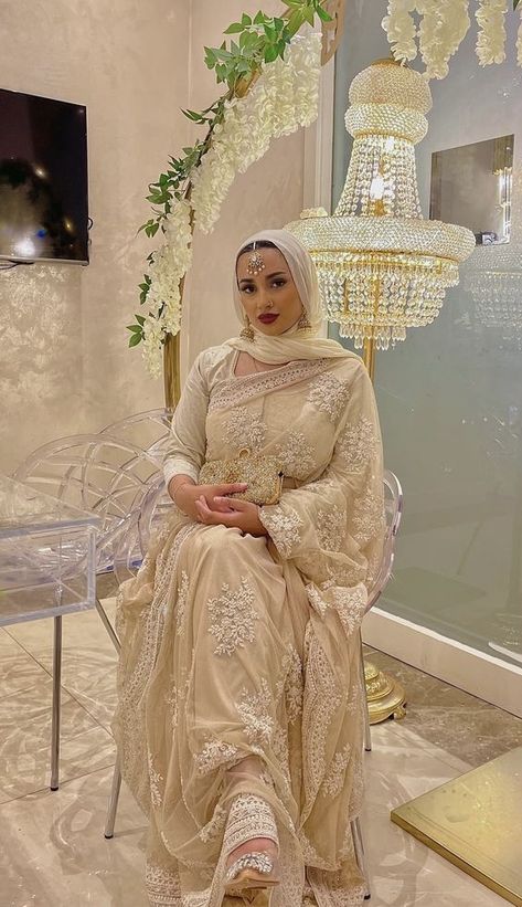 Hijab Wedding Guest, Hijab For Wedding Party Pakistani, Hijab Style With Desi Clothes, Hijabi Desi Wedding Outfits, Hijab With Desi Clothes, Hijab On Wedding Pakistani, Saree With Hijab, Modest Winter Outfits, Desi Dress