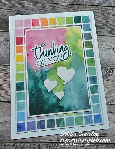 Full Of Life Friendly Thoughts - Expressively Deb Customer Card, Watercolor Birthday Cards, Watercolor Designs, Designer Series Paper, Card Kits, Stamping Up Cards, Fun Fold Cards, Card Layout, Card Kit