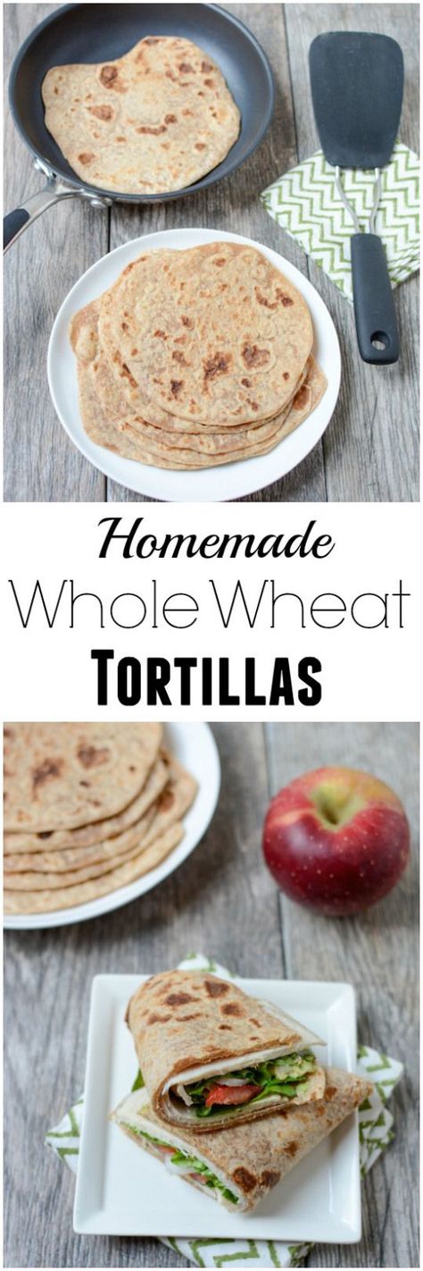 Made with just 4 ingredients, this recipe for Homemade Whole Wheat Tortillas is easy to make and tastes way better than store-bought! Tortillas Homemade, Wheat Tortillas, Daniel Fast Recipes, Wheat Recipes, Whole Wheat Tortillas, Enjoy Your Meal, Tortilla Recipe, Homemade Tortillas, Makanan Diet