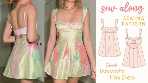 Lbd Sewing Pattern, Free Strapless Dress Pattern, Learn To Sew Patterns, Trendy Dress Patterns, Sewing Pattern Mini Skirt, Mirror Palais Sewing Pattern, Sewing Patterns Trendy, Mini Dress Sewing Patterns, Summer Dress Sewing Tutorial