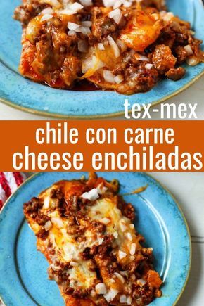 Chile con Carne Enchiladas. Authenic Tex-Mex Beef Enchiladas Recipe. Cheese Enchiladas topped with homemade chile con carne. The best chile con carne enchiladas recipe! #chiliconcarne #texmex #texmexenchiladas #enchiladas #mexicanfood Chile Quilles Recipe, Tex Mex Beef Enchilada Recipe, Enchiladas Potosinas Recetas, Tex Mex Cheese Enchiladas, Enchiladas Salvadoreñas, Queso Enchiladas, Enchiladas Guatemaltecas, Enchiladas Mineras, Carne Enchilada