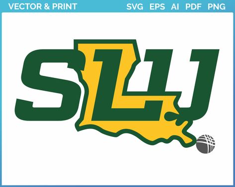 Acronym Logo, Southeastern Louisiana University, Sports Vector, Athletics Logo, Secondary Logo, Sports Team Logos, Dream College, Computerized Embroidery Machine, Louisiana State