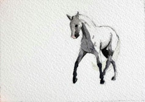 Horse - watercolor - black and white Horse Watercolor, Art Zine, Equestrian Art, Watercolor Horse, Horse Tattoo, Horse Drawing, Horse Drawings, Tableau Art, Equine Art