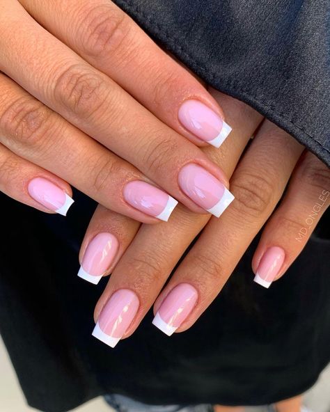 Mega Base, French Manicure Acrylic Nails, Short French Nails, Gel Paint, Heart Nail Designs, Glitter Gel Nails, White Acrylic Nails, Summery Nails, Girly Acrylic Nails