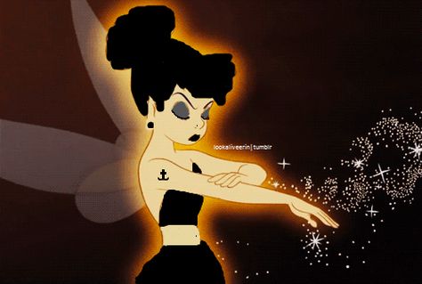 Disney Punk Edits, Tinkerbell Cosplay, Hipster Disney, Bubblegum Marceline, Goth Disney Princesses, Punk Edits, Disney Punk, Goth Disney, Tinkerbell And Friends