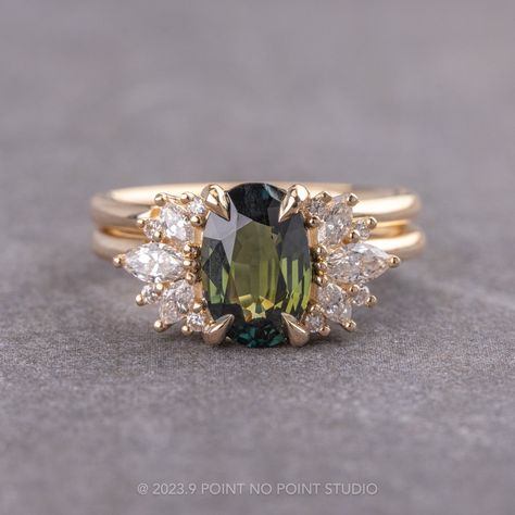 Green diamond rings