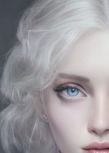 Ice Blue Eyes, White Hair And Blue Eyes, Long White Hair, White Hair, Ice Blue, Blue Eyes, Makeup, Hair, Blue