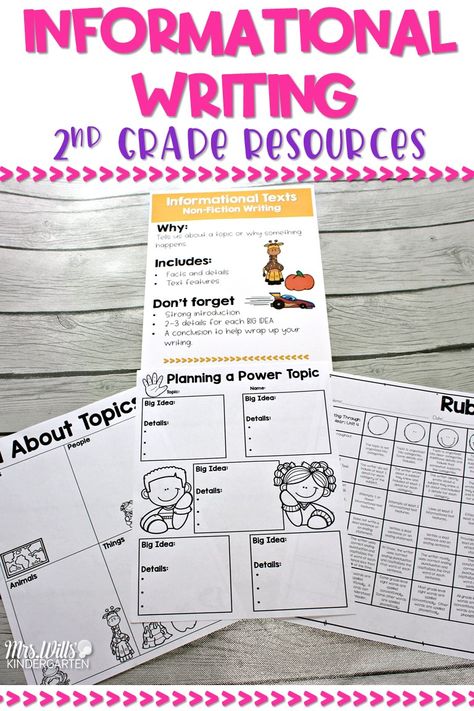 Informational writing in second grade. See how to teach writers' workshop in a 2nd grade classroom using our anchor charts and resources. #2ndgradewriting #informationalwriting #nonfictionwriting #2ndgrade #writingcurriculum Informational Writing 2nd Grade, Informational Writing Anchor Chart, Teaching Informational Writing, How To Teach Writing, Teaching 2nd Grade, Teach Writing, Second Grade Writing, Kindergarten Anchor Charts, Writing Lesson Plans