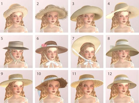 Sims 4 Sun Hat Cc, Sims 4 Sun Hat, Sims 4 Daisy Cc, Sims Hat Cc, Sims 4 Cc Western Clothes, Fairy Core Sims 4 Cc, Sims 4 Cottagecore Cc Clothes, The Sims 4 Pack, Sims 4 Decades Challenge