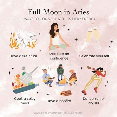 Love By Luna® on Instagram: "🌕 Full Moon in Aries ♈ The Aries Full Moon occurs tomorrow 10/9. It is a time when the things that we started at the beginning of the zodiac year, that were brand new, are now either coming to fruition or not. If the seeds we planted have sprouted and blossomed, this full moon is the moment we harvest the fruits of our labor. Otherwise, this lunation encourages us to let go and move on to something else.⁠ ⁠ Aries boosts the energy of this full moon with confidence, Aries Full Moon, Moon Hunters, Moon In Aries, Full Moon In Aries, Aries Aesthetic, Aries Season, Virgo And Scorpio, Zodiac Years, New Moon Rituals