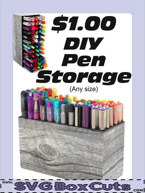 DIY $1 Pen Storage / Pencil Storage How To Make Pen Organizer, Marker Organizer Diy, Pen Storage Ideas, Pen Storage Diy, Diy Marker Storage, Bubble Tea Straws, Diy Marker, Cardboard Design, Marker Storage