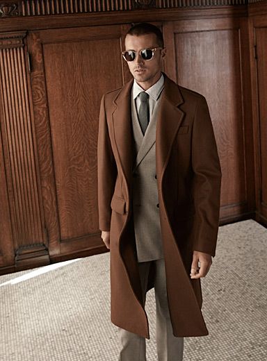 Trench Coats For Men, Man's Overcoat, Modern Mens Fashion, Coats For Men, Trench Dress, Mahogany Brown, Peacoats, Trench Coat Men, Mode Masculine