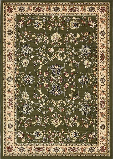 Kashan Green Area Rug Botanical Vintage, Ancient Persia, 9x12 Area Rugs, Green Carpet, Vintage Area Rug, Unique Loom, Green Area Rugs, Living Room Inspo, Dream House Decor