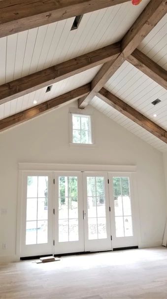 Gallery | website White Timber Ceilings Interior, White Beams Wood Ceiling, Wide Plank Ceiling, White Shiplap Ceiling Living Room, Vaulted Ceiling Beams Bedroom, White Wood Ceiling Living Room, Ship Lapped Ceiling, White Ceiling With Wood Beams, White Washed Wood Ceiling