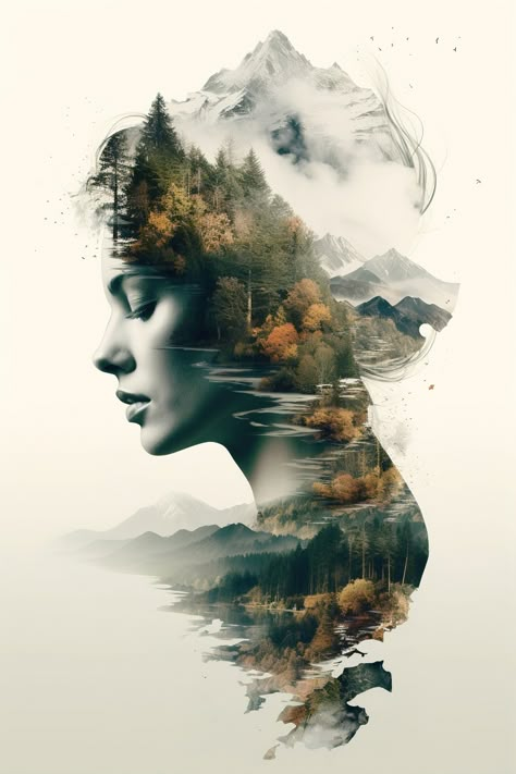 Follow our Photoshop course to learn how to create stunning Double Exposure Art.  www.artandthecity.com Composite Images Photoshop, Double Exposure Photography Ideas, Double Exposure Photoshop, Double Exposure Art, Double Exposure Photo, Double Exposure Portrait, Photoshop Course, Girl Face Tattoo, Double Image