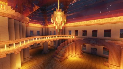 Minecraft Castle Ballroom, Castle Rooms Minecraft, Minecraft Ballroom Ideas, Ballroom Minecraft, Ceiling Minecraft, Minecraft Ballroom, Mc Interior, Castle Ballroom, Royal Ballroom