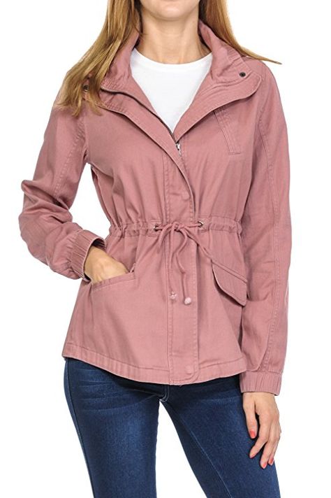 Women's Premium Vintage Wash Lightweight Military Fashion Twill Hoodie Jacket Rose 3XL Female Jacket, Hoodie Jacket Women, Jacket Ideas, Knit Denim, Twill Jacket, Plus Size Coats, Anorak Jacket, Trench Coats Women, Shirt Skirt