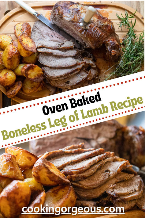 A versatile and tasty boneless leg of lamb infused with the bold flavors of garlic and rosemary, and sloww cooked until tender. Oven Roasted Boneless Leg Of Lamb, Cooking Leg Of Lamb In Oven, How To Cook Leg Of Lamb In Oven, Boneless Lamb Leg Roast Recipes, Lamb Leg Steak Recipes, Boneless Leg Of Lamb Recipes, Boneless Lamb Leg Recipe, Roast Lamb Dinner, Lamb In Oven