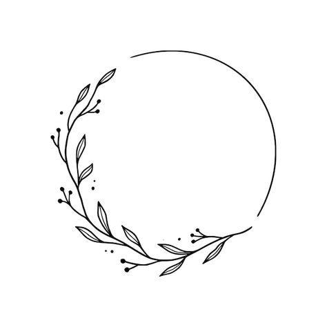 Floral circle frame elegant wreath round... | Premium Vector #Freepik #vector #round-flower #floral #flower #flower-circle Circle Frame With Flowers, Embroidery Round Flower, Half Circle Flower Tattoo, Leaf Circle Tattoo, Circle Of Flowers Tattoo, Circle Design For Project, Round Flower Tattoo, Tattoo Circle Design, Circle Flower Tattoo