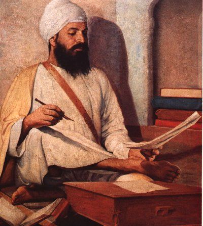 Bhai Santokh Singh (1787 - 1843) was a poet and historian, born on 8 October 1787 at the house of Bhai Deva Singh and Bibi Rajadi who were professionally cloth-printers of Nurudin village, also known as Sarai Nurudin, 7 KM northwest of Tarn Taran in Amritsar district of the Punjab. santokh Sobha Singh, Punjab Culture, Sikh Art, Guru Gobind Singh, Warriors Wallpaper, Guru Pics, Forest Cake, History Fashion, Kundalini Yoga