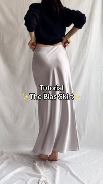 Diy Asymmetrical Skirt, Maxi Skirt Pattern Sewing, Diy Satin Skirt, Satin Skirt Pattern, Slip Skirt Pattern, Long Skirt Pattern Sewing, Sew Maxi Skirts, Maxi Skirt Sewing Pattern, Straight Skirt Pattern