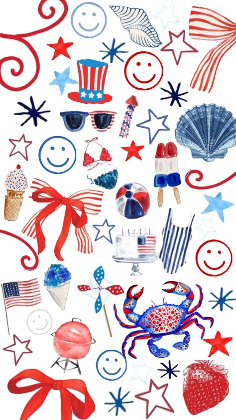 4th of July aesthetic collage and wallpaper! #fourthofjuly #fourthofjulyinspo #fireworks #redwhiteandblue #redwhiteblue #icecream #independenceday 4th Of July Collage, Iphone Wallpaper 4th Of July, 4th Of July Aesthetic, Iphone Background Art, July Aesthetic, July Wallpaper, 4th Of July Wallpaper, July Background, Holiday Iphone Wallpaper