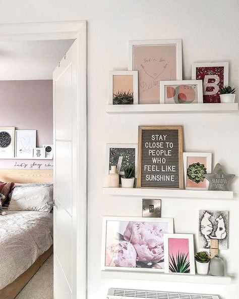 Picture Ledges, Brick Room, Ikea Pictures, Ikea Australia, Shelf Inspiration, Ikea Bedroom, Picture Shelves, Picture Ledge, Apartment Organization