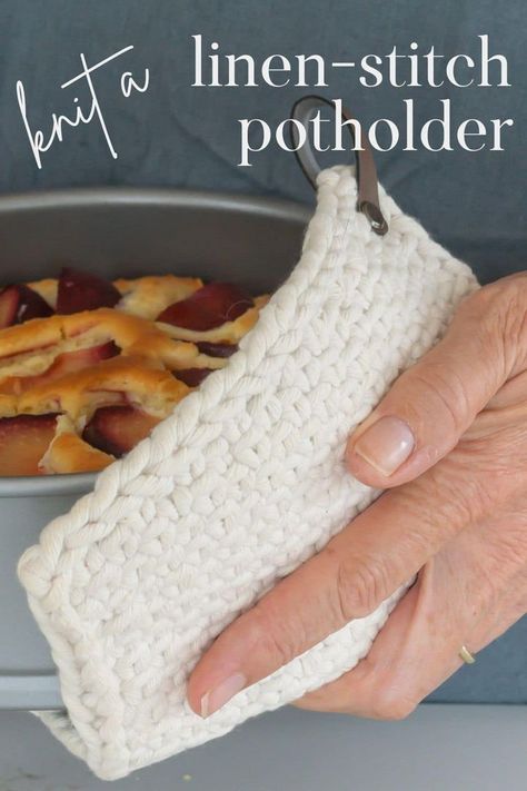 Enjoy this free knit potholder pattern that uses the linen stitch for its lovely, woven-look and flat design. Add a faux leather hook to make it more useful and charming. Nab the free printable. https://nourishandnestle.com/knit-potholder-pattern-using-the-linen-stitch/ Knit Trivet Pattern, Knitted Pot Holders Free Pattern, Knitted Pot Holders, Knit Potholders, Knit Linen Stitch, Potholder Patterns Free, Knitted Washcloth Patterns, Knitted Washcloths, Dishcloth Knitting Patterns