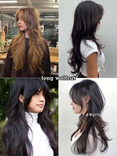 Aesthetic Hairstyles, Hair Inspiration Long, Hairstyle Names, Hair Inspiration Short, Hairstyles For Layered Hair, Hair With Bangs, Wolf Cut, Hair Stylies, Haircuts For Medium Hair