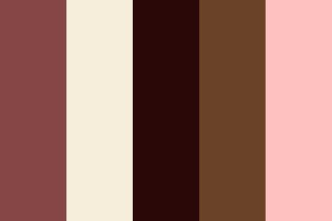 Box of chocolate color palette Magenta Brown Color Palette, Hot Chocolate Color Palette, Pink Cream Brown Color Palette, Chocolate Brand Color Palette, Color Palette Artist, Color Palette Brown Pink, Neapolitan Color Palette, Sweets Color Palette, Pastel Brown Color Palette