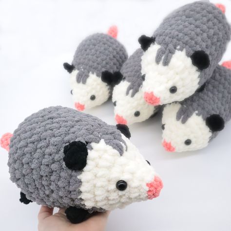 Amigurumi Possum, Possum Crochet Pattern, Crocheted Animals, Free Amigurumi Crochet Patterns, Easy Crochet Animals, Quick Crochet Patterns, Crochet Animals Free Patterns, Crochet Gratis, All Free Crochet