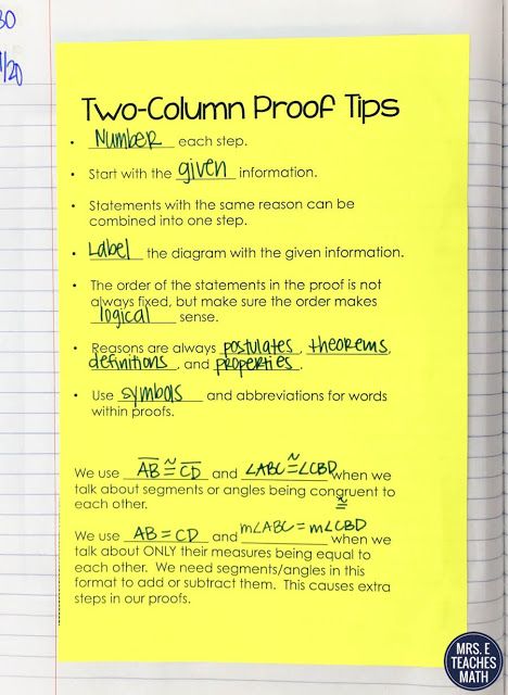 These interactive notebook pages are perfect for geometry proofs!  I always need more examples and activities for my algebraic proofs and segment and angles proofs notes. Geometry Interactive Notebook, Geometry Proofs, Geometry Vocabulary, Geometry High School, Geometry Worksheets, Math Writing, Notebook Pages, Math Lesson Plans, Math Methods