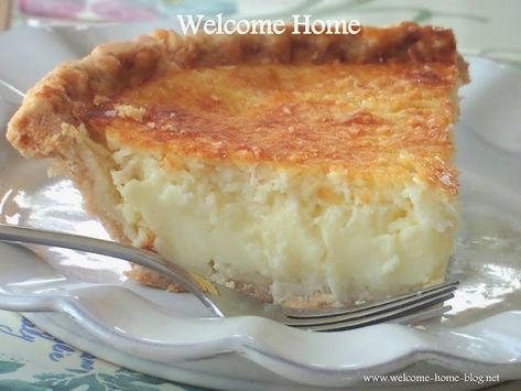 Welcome Home Blog: Mom's Coconut Custard Pie Best Custard Pie Recipe, Custard Pie Recipe, Just Pies, Coconut Custard Pie, Coconut Pie, Coconut Custard, Custard Recipes, Coconut Cream Pie, Custard Pie