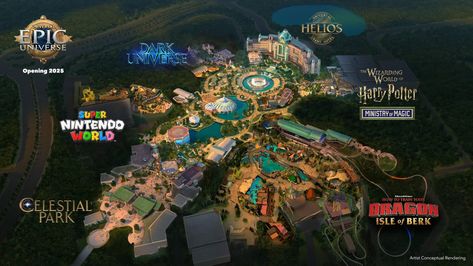 First Look at Universal Epic Universe Park Map and NEW Concept Art - WDW News Today Disney Parque, Orlando Theme Parks, Ministry Of Magic, Universal Studios Florida, Universal Studios Japan, Universal Orlando Resort, Universal Studios Orlando, Universal Studios Hollywood, Parc D'attraction