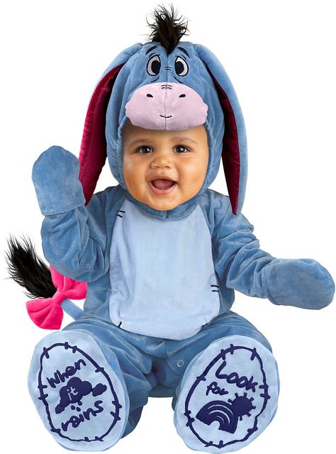 Baby Superhero Costume, Eeyore Costume, Halloween Winnie The Pooh, Baby Eeyore, Baby Animal Costumes, Funny Baby Costumes, Cosplay Group, Spirit Halloween Costumes, Newborn Halloween Costumes